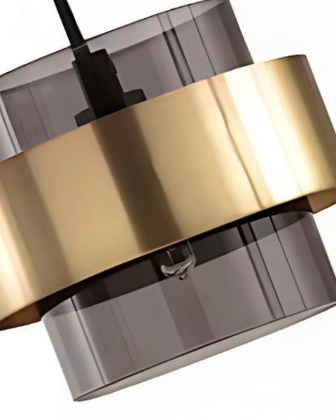 Industra – Modern Pendant with Golden Glass & Industrial Edge
