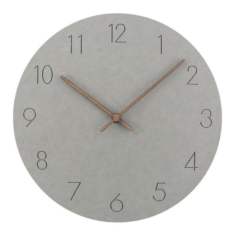 Scandinavian Wall Clock with Silent Grey Dial and Copper Hands