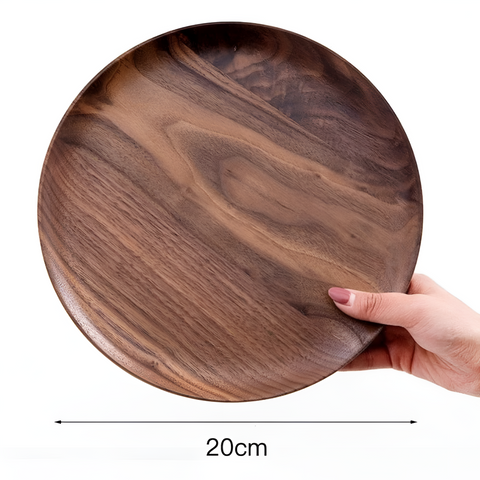 Handcrafted Walnut Wood Plate – Natural Wooden Serving Board