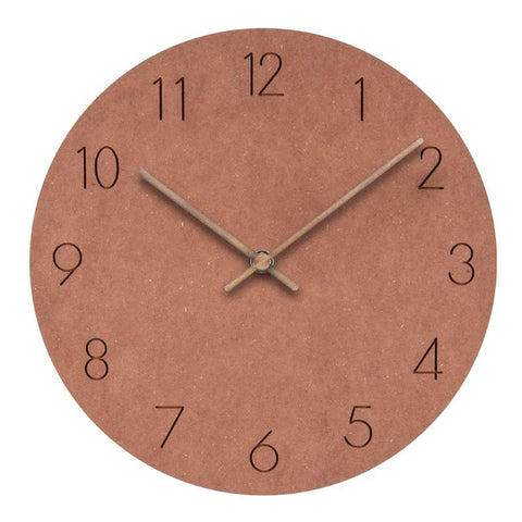 Scandinavian Wall Clock with Silent Grey Dial and Copper Hands