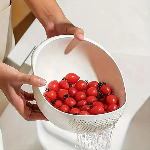 Terra Flow Wash & Drain Colander – Modern Kitchen Strainer Bowl