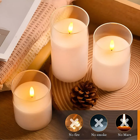 3D Flameless LED Candle with Remote Control and Timer