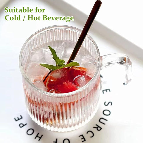 6-PACK Premium Glass Coffee Mugs with Handle