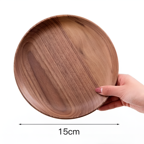 Handcrafted Walnut Wood Plate – Natural Wooden Serving Board