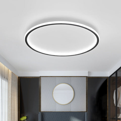 Scandinavian Round Flush Mount Ceiling Light – Modern Living Room Lamp