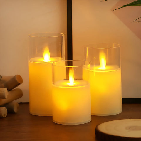 3D Flameless LED Candle with Remote Control and Timer