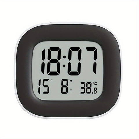 Compact Digital Alarm Clock with Temperature Display