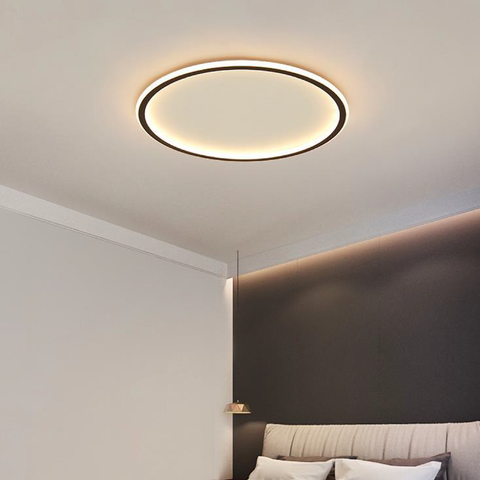 Scandinavian Round Flush Mount Ceiling Light – Modern Living Room Lamp