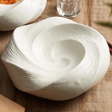 Swirl Ceramic Serving Bowl | Modern Kitchen Tableware