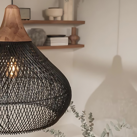 Solara Rattan Pendant – Handwoven Boho Ceiling Light for Natural Charm