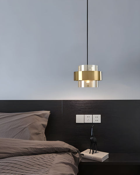 Industra – Modern Pendant with Golden Glass & Industrial Edge