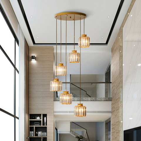Crystal Vintage Staircase Chandelier – Elegant Grand Ceiling Light