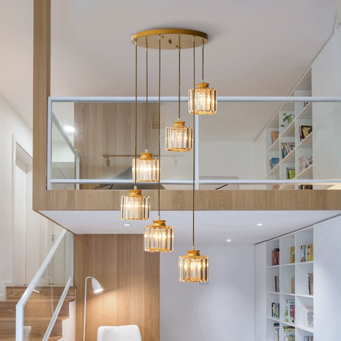 Crystal Vintage Staircase Chandelier – Elegant Grand Ceiling Light