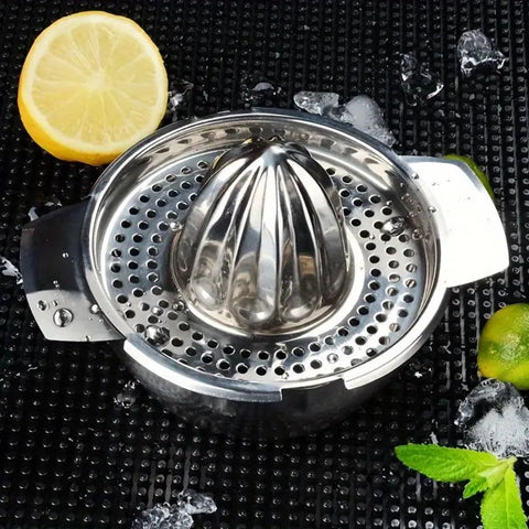 Stainless Steel Citrus Squeezer with Built-In Juice Bowl