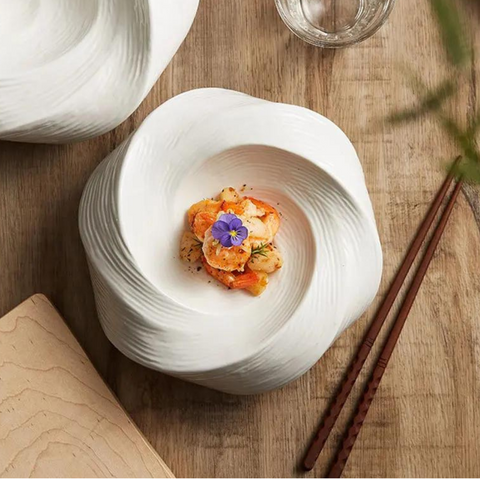 Swirl Ceramic Serving Bowl | Modern Kitchen Tableware