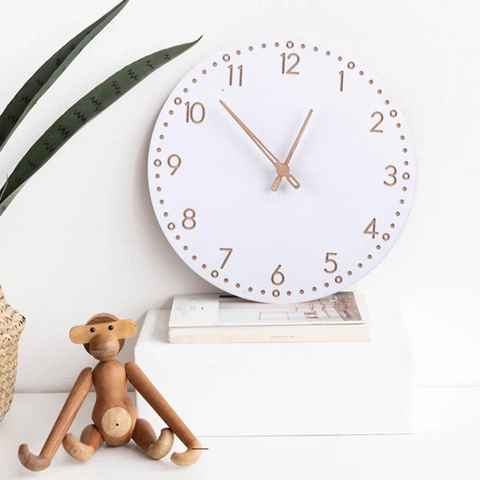 Wooden Wall Clock – Natural Wood Home Decor