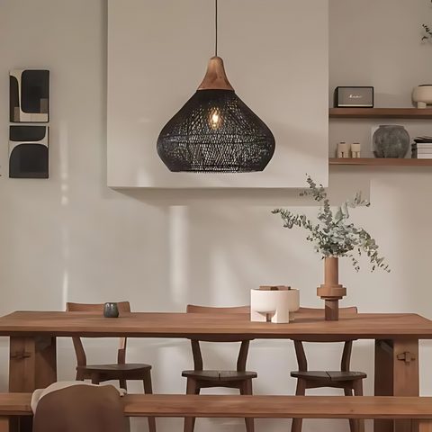 Solara Rattan Pendant – Handwoven Boho Ceiling Light for Natural Charm