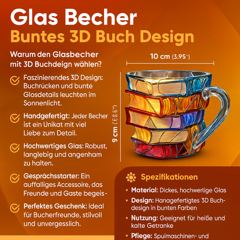 Resin Coffee Mug – Colorful 3D Book Stack Design