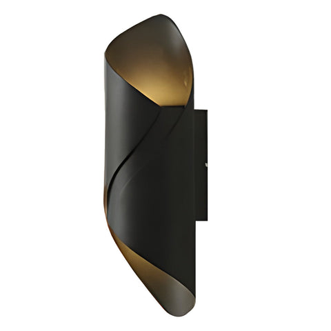 Modern Outdoor Wall Light – Spiral Black Metal Wall Lamp
