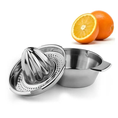Stainless Steel Citrus Squeezer with Built-In Juice Bowl