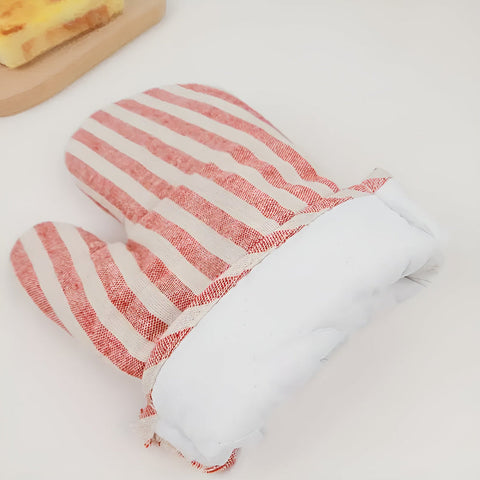 Premium Striped Heat-Resistant Oven Mitt – Non-Slip Kitchen Glove
