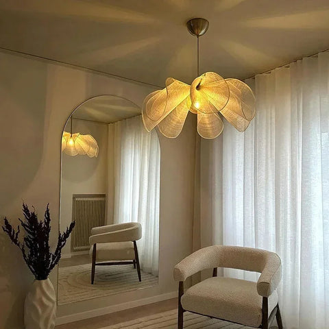 Vintage Fabric Pendant Light – Retro Textile Ceiling Lamp