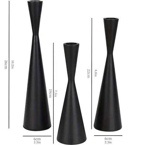 Modern Iron Candlestick Set with Elegant Waist Design – Set of 3