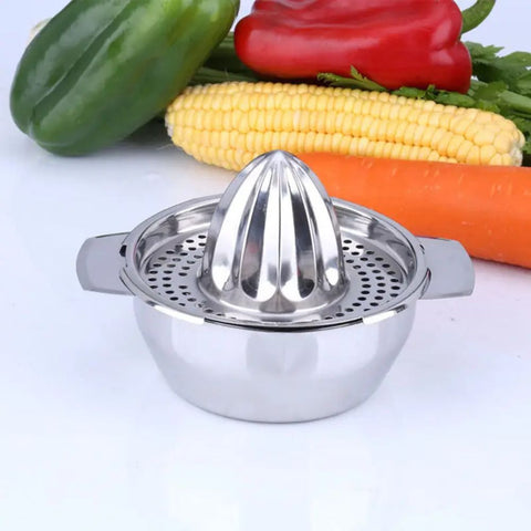 Stainless Steel Citrus Squeezer with Built-In Juice Bowl