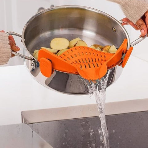 Clip-On Silicone Strainer – Heat-Resistant Kitchen Drain Tool