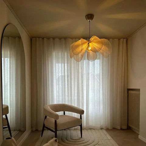 Vintage Fabric Pendant Light – Retro Textile Ceiling Lamp