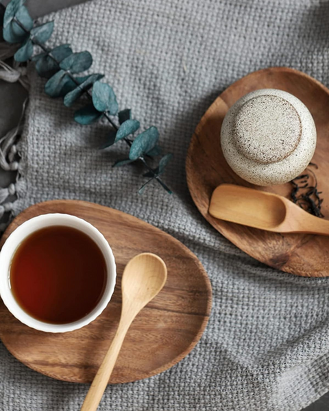 Wooden Serving Tray - Rustic Platter Set - Natural Kitchen Decor