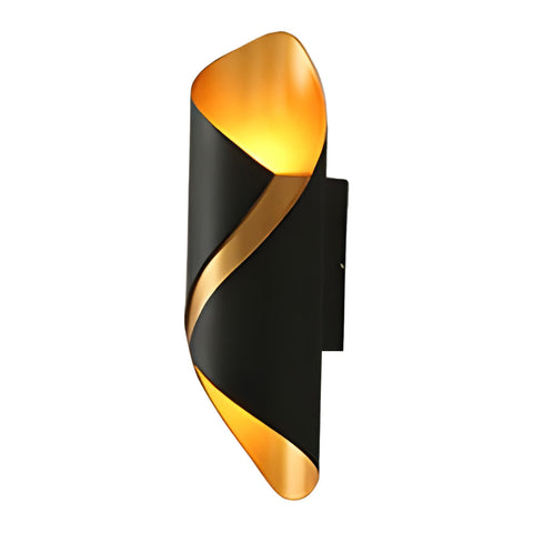 Modern Outdoor Wall Light – Spiral Black Metal Wall Lamp