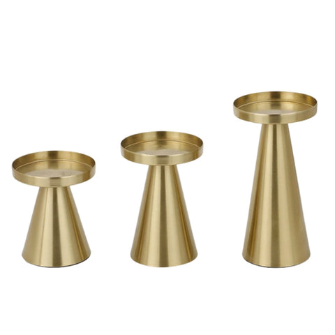 Handcrafted Brass Candle Holders – Elegant Decorative Set of 3