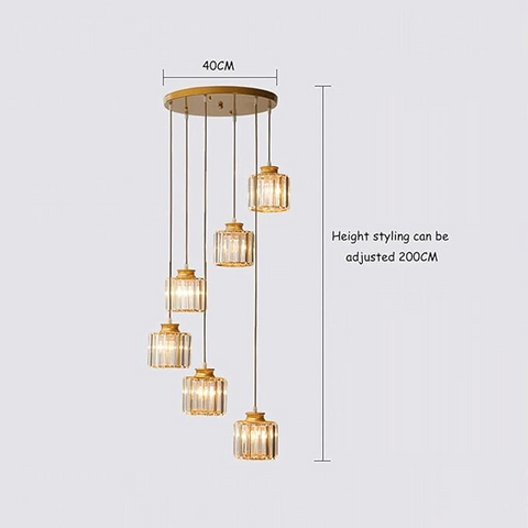 Crystal Vintage Staircase Chandelier – Elegant Grand Ceiling Light