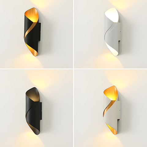 Modern Outdoor Wall Light – Spiral Black Metal Wall Lamp