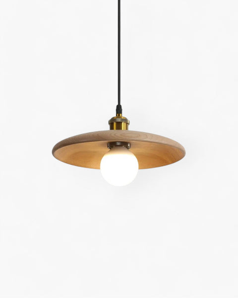 Halvora Pendant Light – Slim Wooden Shade in Japandi Zen Style