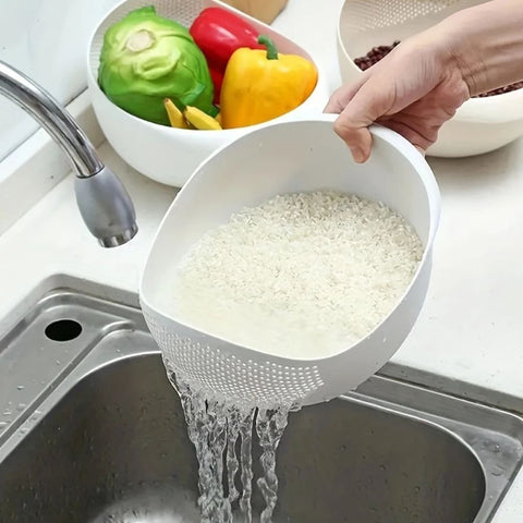 Terra Flow Wash & Drain Colander – Modern Kitchen Strainer Bowl