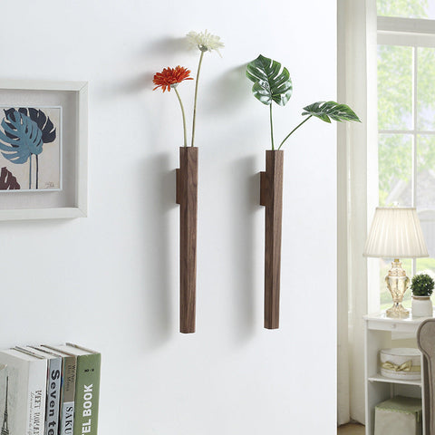Wall Vase | Solid Walnut Wood Design