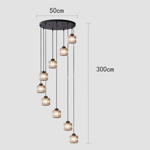 Crystal Vintage Staircase Chandelier – Elegant Grand Ceiling Light