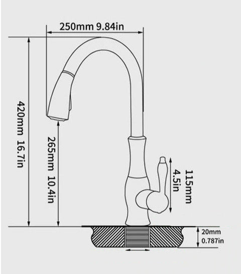 Modern Pull-Out Kitchen Faucet – Stainless Steel 360° Swivel