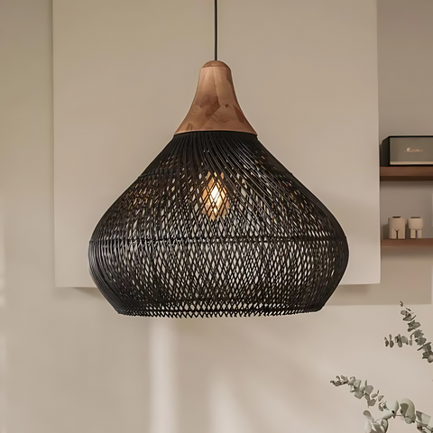 Solara Rattan Pendant – Handwoven Boho Ceiling Light for Natural Charm