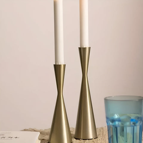 Modern Iron Candlestick Set with Elegant Waist Design – Set of 3