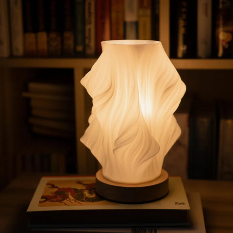 Pleated LED Table Lamp – Soft Sculptural Bedside Light