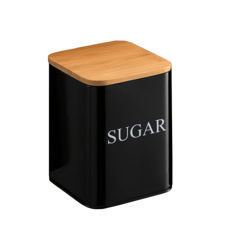 Bread Box Set with Tea, Coffee & Sugar Canisters – Bamboo Lid Kitchen Storage