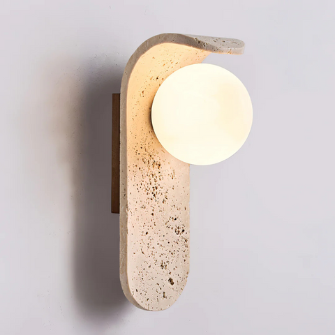 Travertine Wall Lamp – Natural Warmth & Refined Elegance