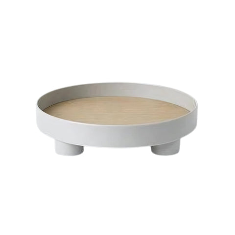 Modern Round Wooden Tray – Minimalist Decorative Serving Board