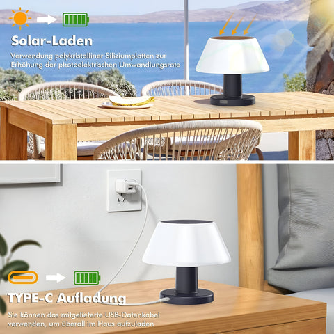TinySolar Wireless Lamp – Solar Powered Table Light for Stylish Indoor & Outdoor Use