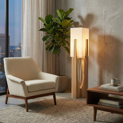Japanese Wabi-Sabi Floor Lamp – Minimalist Zen Standing Light