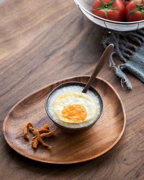 Wooden Serving Tray - Rustic Platter Set - Natural Kitchen Decor