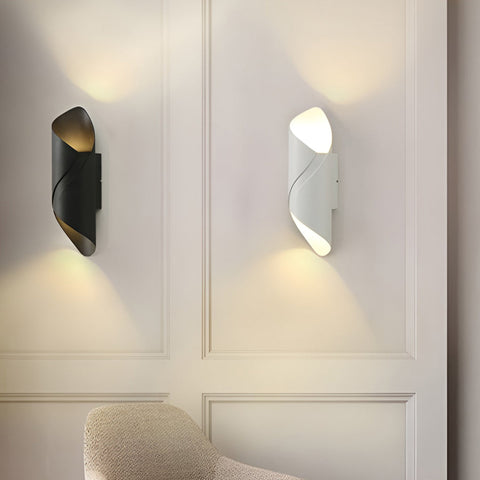 Modern Outdoor Wall Light – Spiral Black Metal Wall Lamp